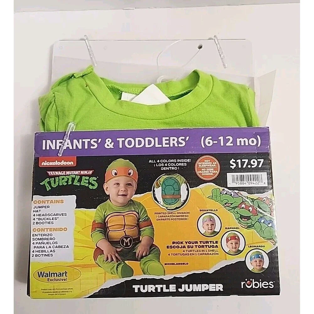 Infants & Toddlers (6-12 Mo) Mutant Ninja Turtle Halloween Costume Complete NEW